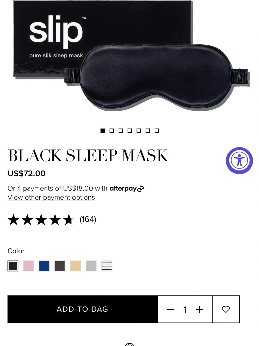 slip Black Pure Silk Sleep Mask